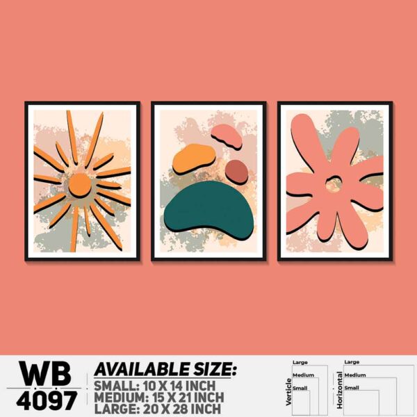 DDecorator Abstract Art (Set of 3) Wall Decoration And Home Decoration PVC Wall Board And Wall Canvas - WB4097