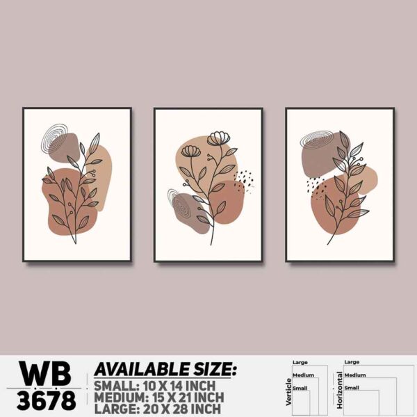 DDecorator Abstract ArtWork (Set of 3) Wall Decoration And Home Decoration PVC Wall Board And Wall Canvas - WB3678