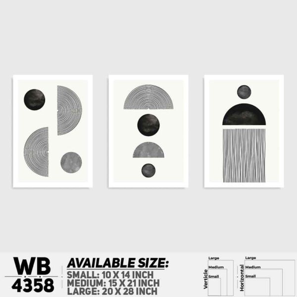 DDecorator Abstract Art (Set of 3) Wall Decoration And Home Decoration PVC Wall Board And Wall Canvas - WB4358