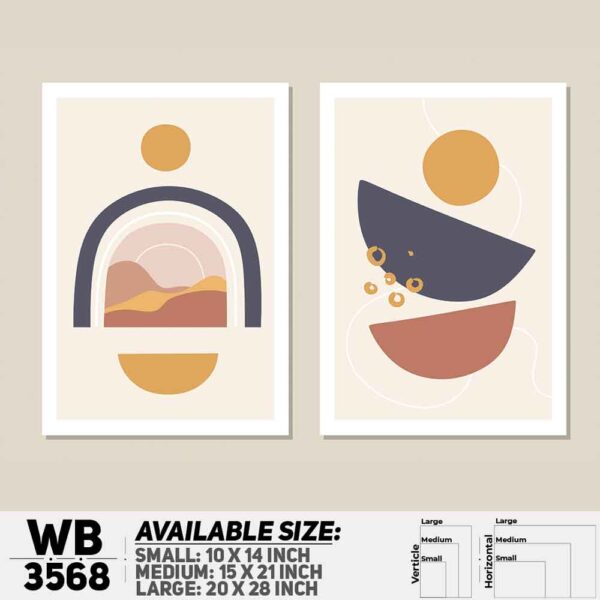DDecorator Abstract ArtWork (Set of 2) Wall Decoration And Home Decoration PVC Wall Board And Wall Canvas - WB3568