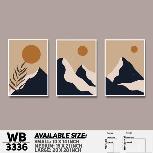 DDecorator Landscape Mountain (Set of 3) Wall Decoration And Home Decoration PVC Wall Board And Wall Canvas - WB3336