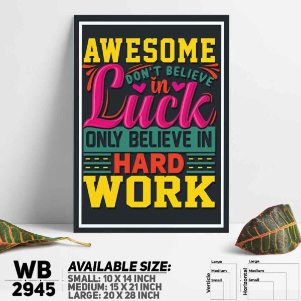 DDecorator Hard Work Only - Motivational Wall Decoration And Home Decoration PVC Wall Board And Wall Canvas - WB2945