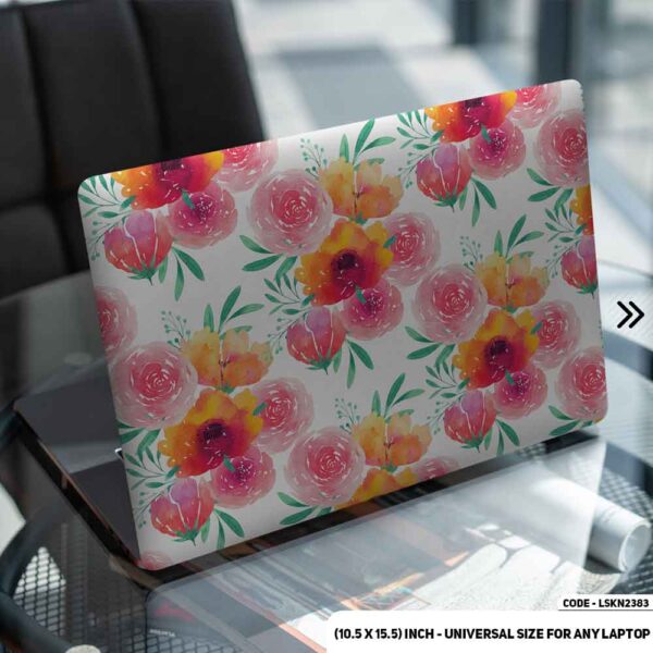 Flower Pattern Floral Design Matte Finished Removable Waterproof Laptop Sticker & Laptop Skin (Including FREE Accessories) - LSKN2383 - DDecorator