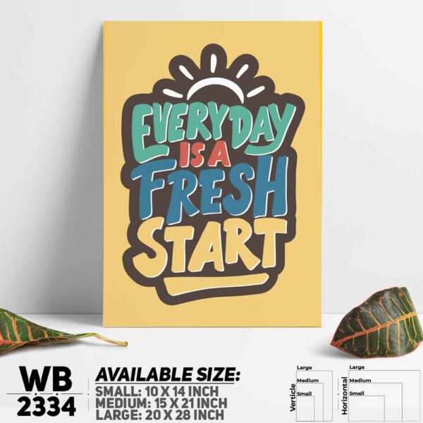 DDecorator Fresh Start - Motivational Wall Decoration And Home Decoration PVC Wall Board And Wall Canvas - WB2334