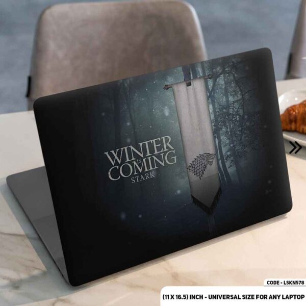 GOT Flag Winter Game Of Thrones Matte Finished Removable Waterproof Laptop Sticker & Laptop Skin (Including FREE Accessories) - LSKN578 - DDecorator