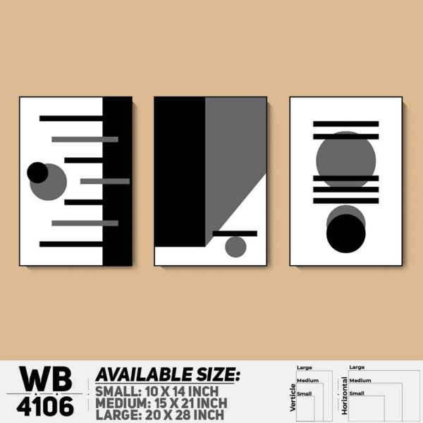 DDecorator Abstract Art (Set of 3) Wall Decoration And Home Decoration PVC Wall Board And Wall Canvas - WB4106
