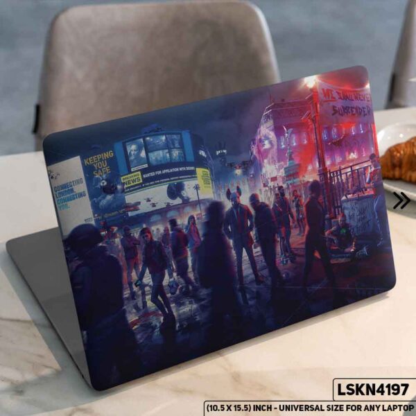 Digital Urban City Gaming Matte Finished Removable Waterproof Laptop Sticker & Laptop Skin (Including FREE Accessories) - LSKN4197 - DDecorator