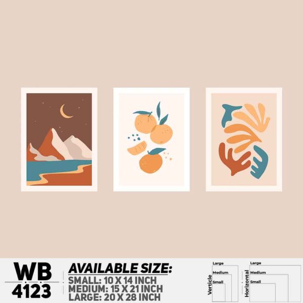 DDecorator Abstract Art (Set of 3) Wall Decoration And Home Decoration PVC Wall Board And Wall Canvas - WB4123
