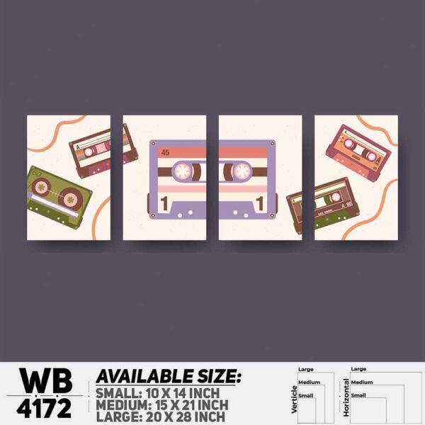 DDecorator Creative Music Lover Abstract Art (Set of 4) Wall Decoration And Home Decoration PVC Wall Board And Wall Canvas - WB4172