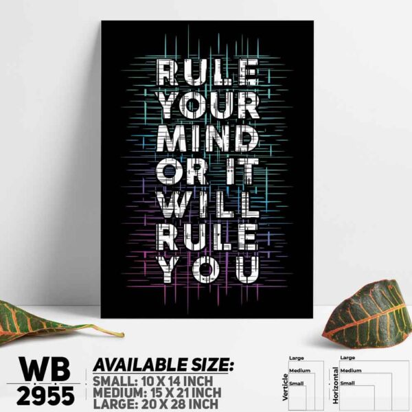 DDecorator Rule Your Mind - Motivational Wall Decoration And Home Decoration PVC Wall Board And Wall Canvas - WB2955