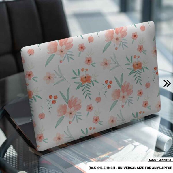Flower Pattern Floral Design Matte Finished Removable Waterproof Laptop Sticker & Laptop Skin (Including FREE Accessories) - LSKN2112 - DDecorator