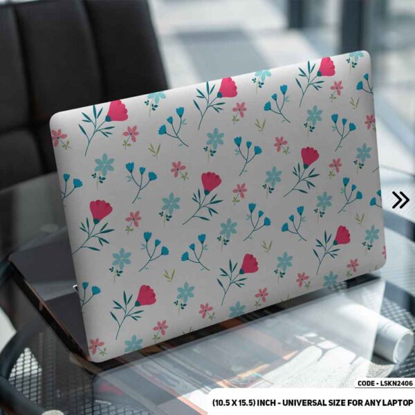 Flower Pattern Floral Design Matte Finished Removable Waterproof Laptop Sticker & Laptop Skin (Including FREE Accessories) - LSKN2406 - DDecorator