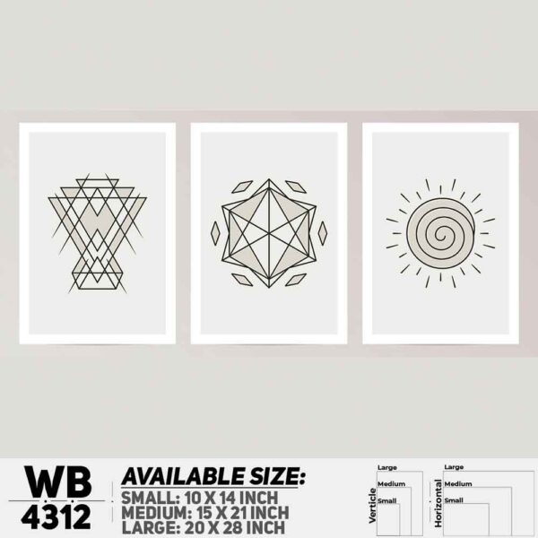 DDecorator Abstract Art (Set of 3) Wall Decoration And Home Decoration PVC Wall Board And Wall Canvas - WB4312