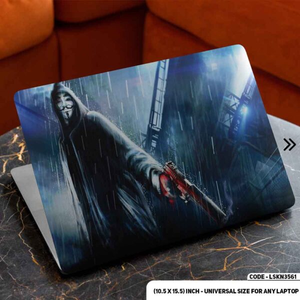 Cyber Warrarior Matte Finished Removable Waterproof Laptop Sticker & Laptop Skin (Including FREE Accessories) - LSKN3561 - DDecorator