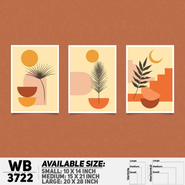 DDecorator Flower And Leaf ArtWork (Set of 3) Wall Decoration And Home Decoration PVC Wall Board And Wall Canvas - WB3722
