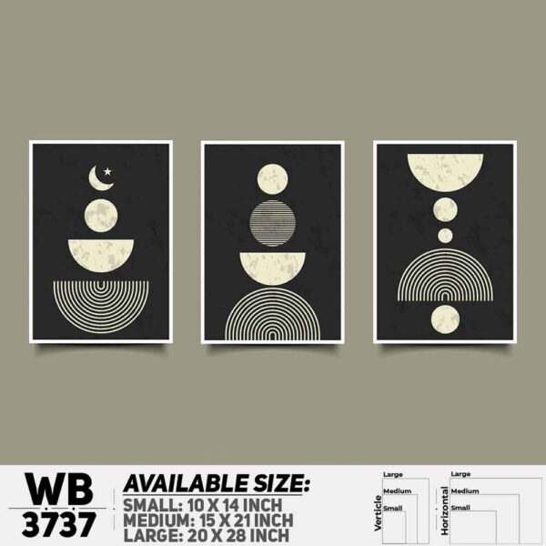DDecorator Astrophysics Abstract (Set of 3) Wall Decoration And Home Decoration PVC Wall Board And Wall Canvas - WB3737