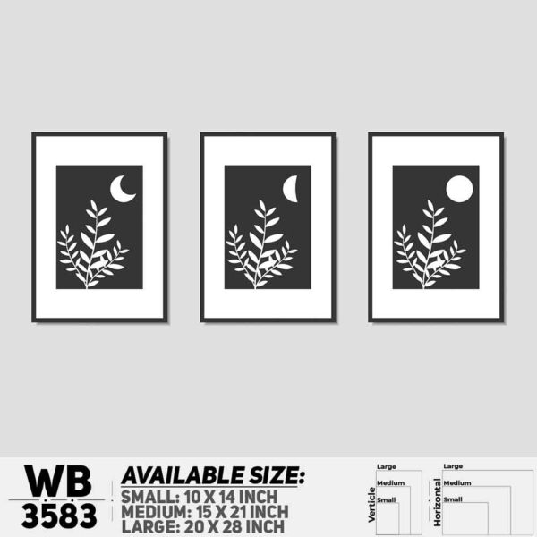 DDecorator Landscape Horizon Art (Set of 3) Wall Decoration And Home Decoration PVC Wall Board And Wall Canvas - WB3583