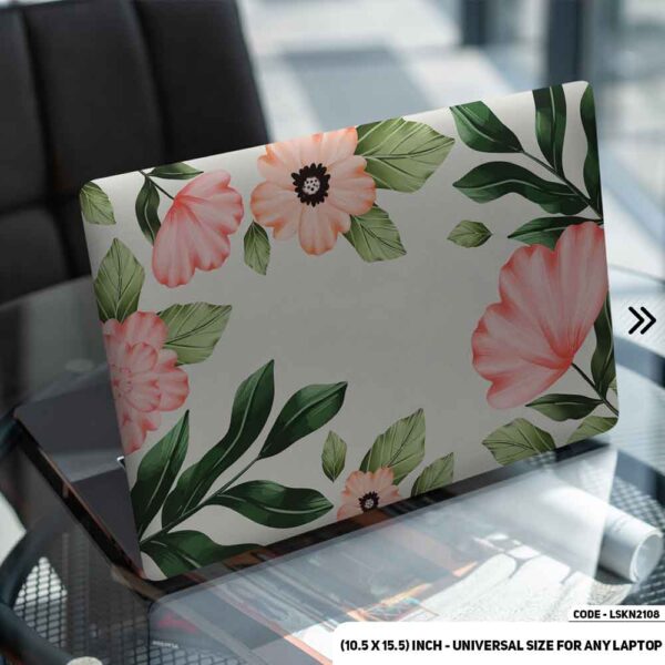 Flower Pattern Floral Design Matte Finished Removable Waterproof Laptop Sticker & Laptop Skin (Including FREE Accessories) - LSKN2108 - DDecorator