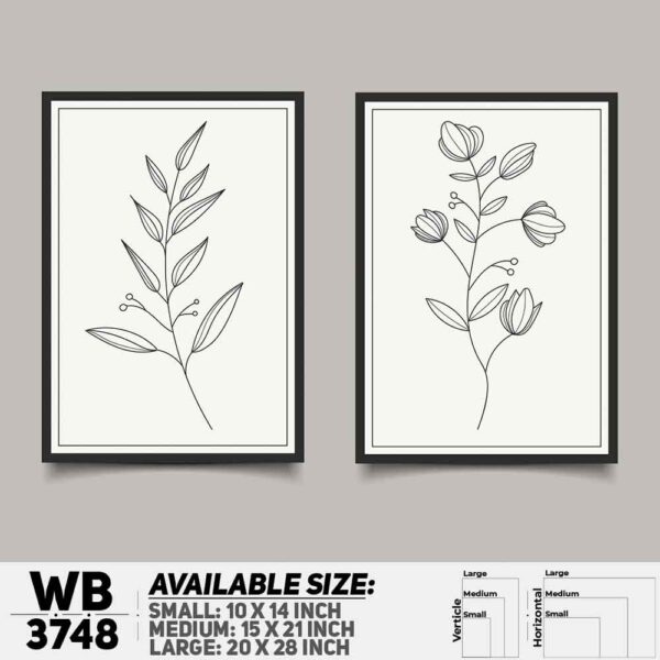 DDecorator Flower And Leaf ArtWork (Set of 2) Wall Decoration And Home Decoration PVC Wall Board And Wall Canvas - WB3748