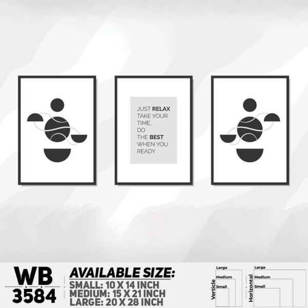 DDecorator Motivational & Abstract Artwork (Set of 3) Wall Decoration And Home Decoration PVC Wall Board And Wall Canvas - WB3584
