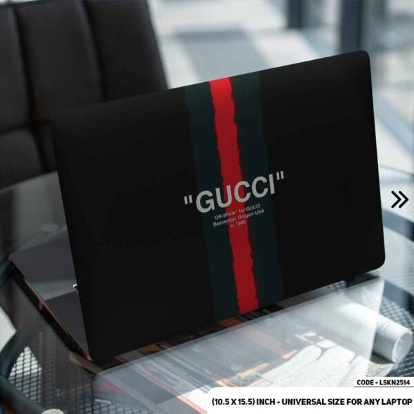 Luxury Brand Iconic Pattern Black And Red Matte Finished Removable Waterproof Laptop Sticker & Laptop Skin (Including FREE Accessories) - LSKN2514 - DDecorator