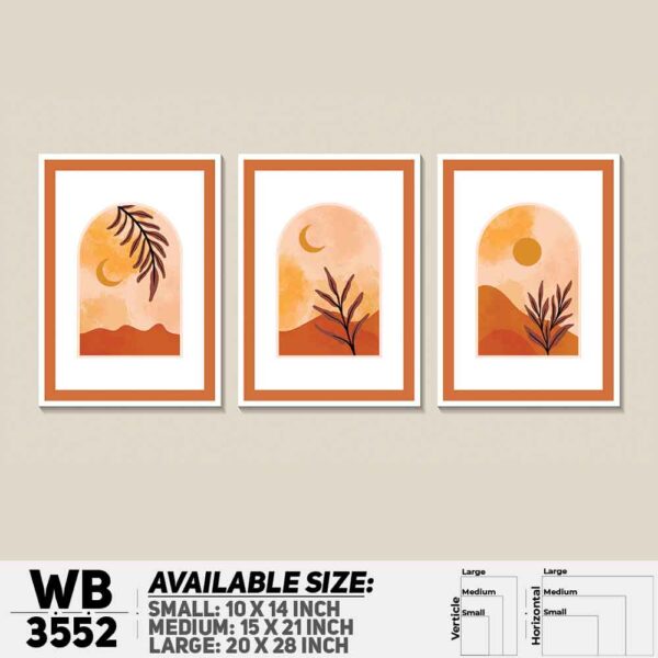 DDecorator Landscape Horizon Art (Set of 3) Wall Decoration And Home Decoration PVC Wall Board And Wall Canvas - WB3552