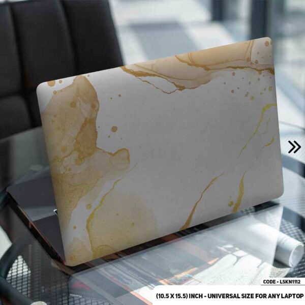 Golden Marble Texture Matte Finished Removable Waterproof Laptop Sticker & Laptop Skin (Including FREE Accessories) - LSKN1112 - DDecorator