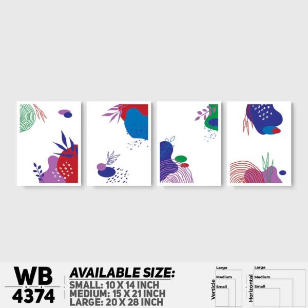 DDecorator Abstract Art (Set of 4) Wall Decoration And Home Decoration PVC Wall Board And Wall Canvas - WB4374