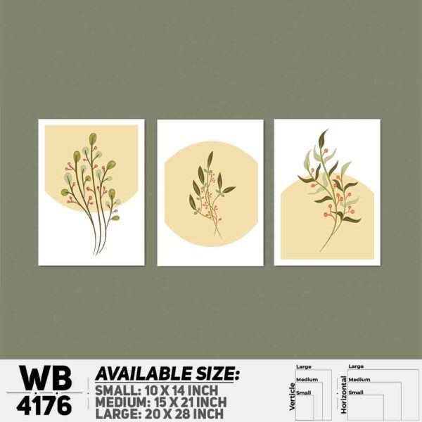 DDecorator Flower & Leaf (Set of 3) Wall Decoration And Home Decoration PVC Wall Board And Wall Canvas - WB4176