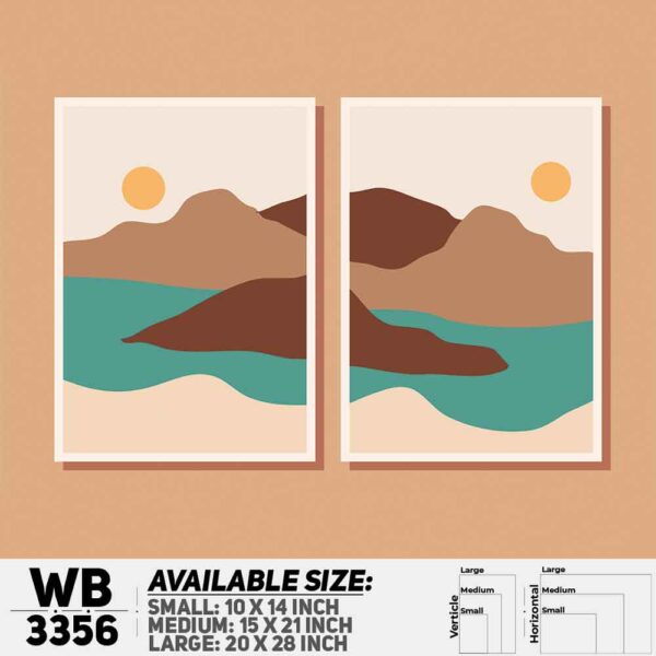 DDecorator Landscape Horizon Art (Set of 2) Wall Decoration And Home Decoration PVC Wall Board And Wall Canvas - WB3356