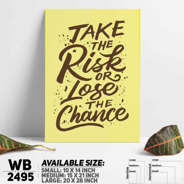 DDecorator Take The Risk - Motivational Wall Decoration And Home Decoration PVC Wall Board And Wall Canvas - WB2495