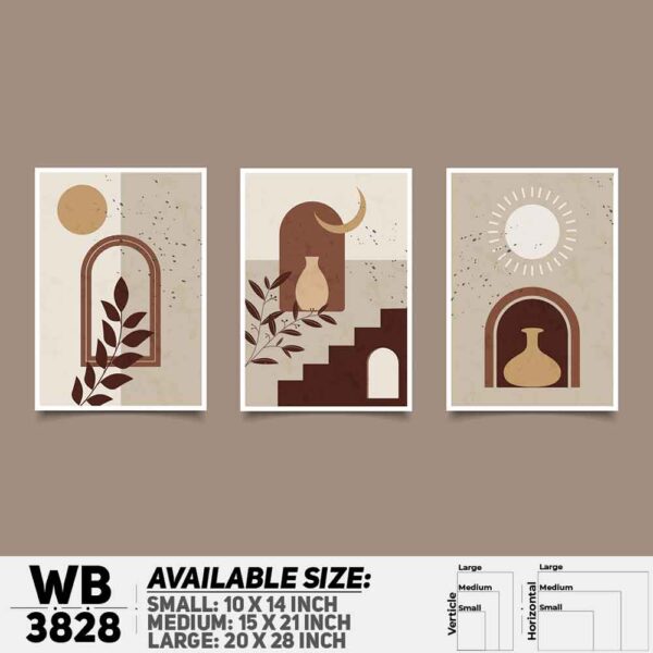 DDecorator Abstract ArtWork (Set of 3) Wall Decoration And Home Decoration PVC Wall Board And Wall Canvas - WB3828