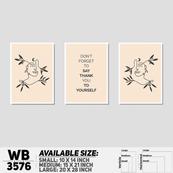 DDecorator Motivational & Line Art (Set of 3) Wall Decoration And Home Decoration PVC Wall Board And Wall Canvas - WB3576