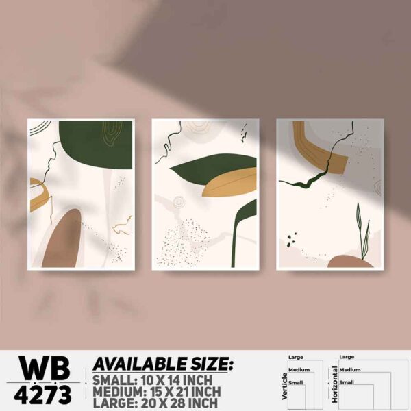 DDecorator Abstract Art (Set of 3) Wall Decoration And Home Decoration PVC Wall Board And Wall Canvas - WB4273