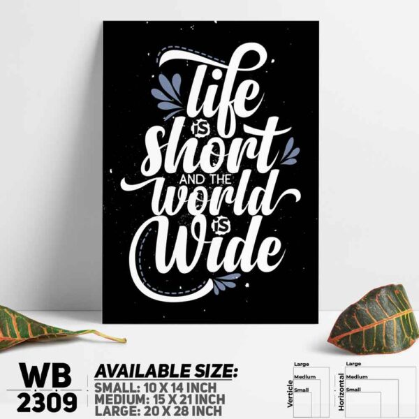 DDecorator World Is Wide - Travel - Motivational Wall Decoration And Home Decoration PVC Wall Board And Wall Canvas - WB2309