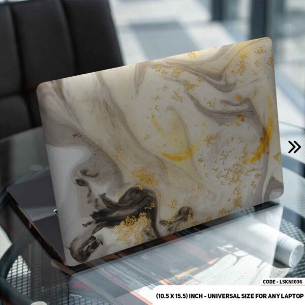 Golden Marble Texture Matte Finished Removable Waterproof Laptop Sticker & Laptop Skin (Including FREE Accessories) - LSKN1036 - DDecorator