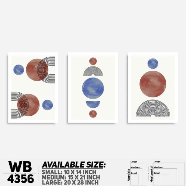 DDecorator Abstract Art (Set of 3) Wall Decoration And Home Decoration PVC Wall Board And Wall Canvas - WB4356