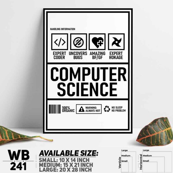 DDecorator Funny Computer Science Parody Wall Decoration And Home Decoration PVC Wall Board And Wall Canvas - WB241