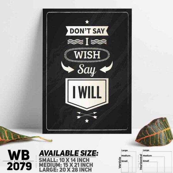 DDecorator Don't Wish - Motivational Wall Decoration And Home Decoration PVC Wall Board And Wall Canvas - WB2079
