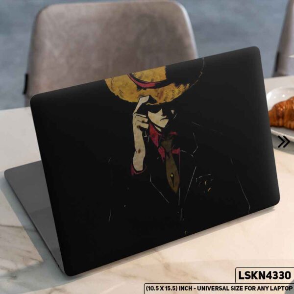 One Piece Manga Series Monkey D. Luffy Straw Hat  Matte Finished Removable Waterproof Laptop Sticker & Laptop Skin (Including FREE Accessories) - LSKN4330 - DDecorator