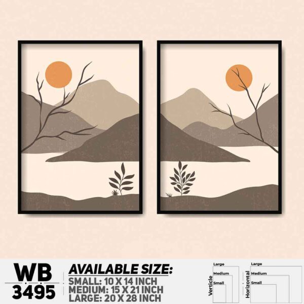DDecorator Landscape Horizon Art (Set of 2) Wall Decoration And Home Decoration PVC Wall Board And Wall Canvas - WB3495