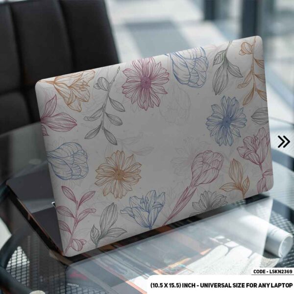 Flower Pattern Floral Design Matte Finished Removable Waterproof Laptop Sticker & Laptop Skin (Including FREE Accessories) - LSKN2369 - DDecorator