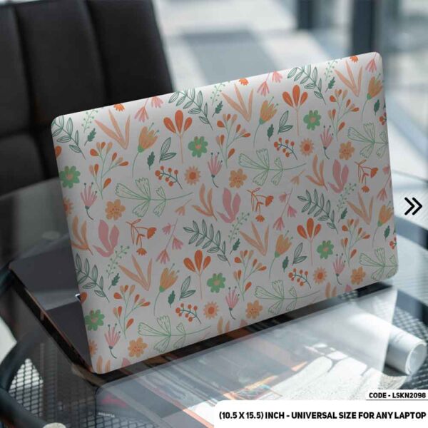 Flower Pattern Floral Design Matte Finished Removable Waterproof Laptop Sticker & Laptop Skin (Including FREE Accessories) - LSKN2098 - DDecorator