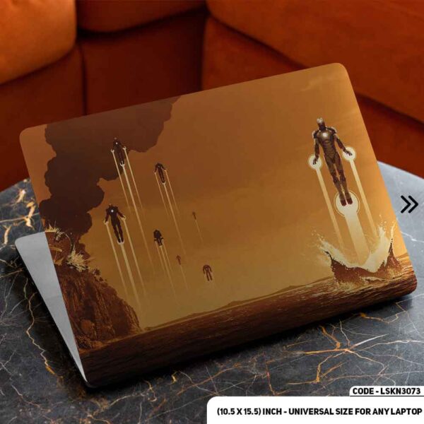 Iron Man Flying Art Illustration Matte Finished Removable Waterproof Laptop Sticker & Laptop Skin (Including FREE Accessories) - LSKN3073 - DDecorator