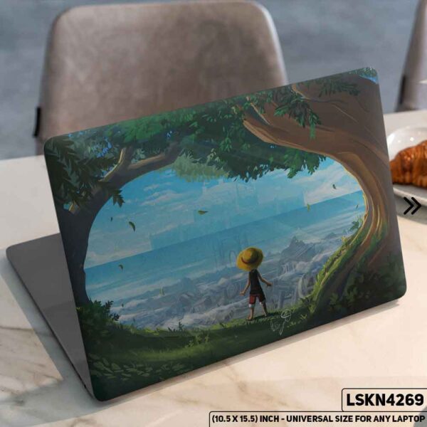 One Piece Manga Series Monkey D. Luffy Straw Hat  Matte Finished Removable Waterproof Laptop Sticker & Laptop Skin (Including FREE Accessories) - LSKN4269 - DDecorator