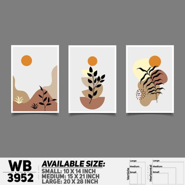 DDecorator Flower And Leaf ArtWork (Set of 3) Wall Decoration And Home Decoration PVC Wall Board And Wall Canvas - WB3952