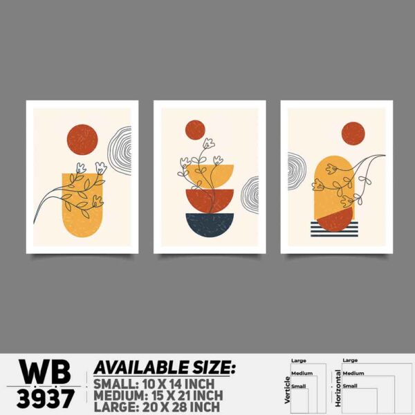 DDecorator Flower And Leaf ArtWork (Set of 3) Wall Decoration And Home Decoration PVC Wall Board And Wall Canvas - WB3937