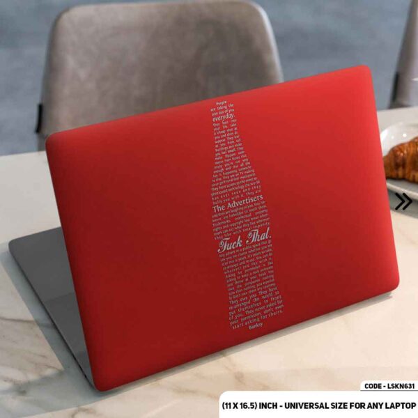 Red Coke Logo Matte Finished Removable Waterproof Laptop Sticker & Laptop Skin (Including FREE Accessories) - LSKN631 - DDecorator