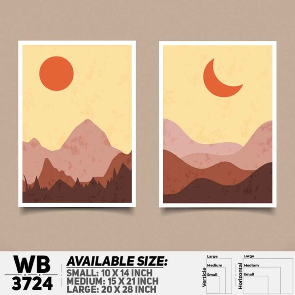 DDecorator Landscape Horizon Art (Set of 2) Wall Decoration And Home Decoration PVC Wall Board And Wall Canvas - WB3724
