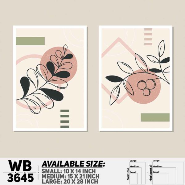 DDecorator Flower And Leaf ArtWork (Set of 2) Wall Decoration And Home Decoration PVC Wall Board And Wall Canvas - WB3645